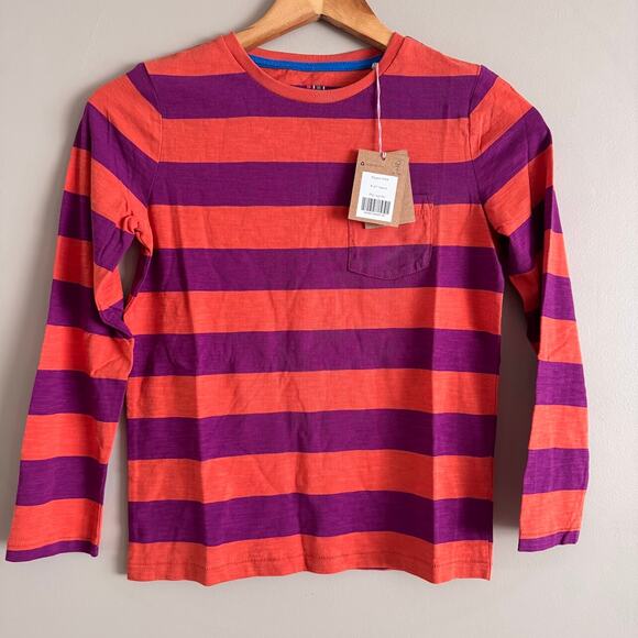 Mini Boden Boys Long Sleeve Striped T Shirt 8-9Y New with Tags - Picture 1 of 6